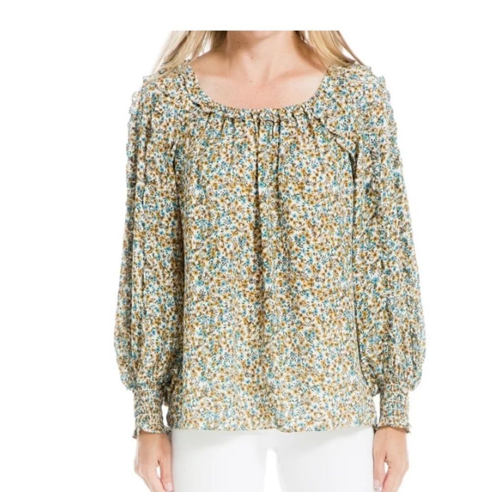 NWT Max Studio Boho Peasant top Sz S $98